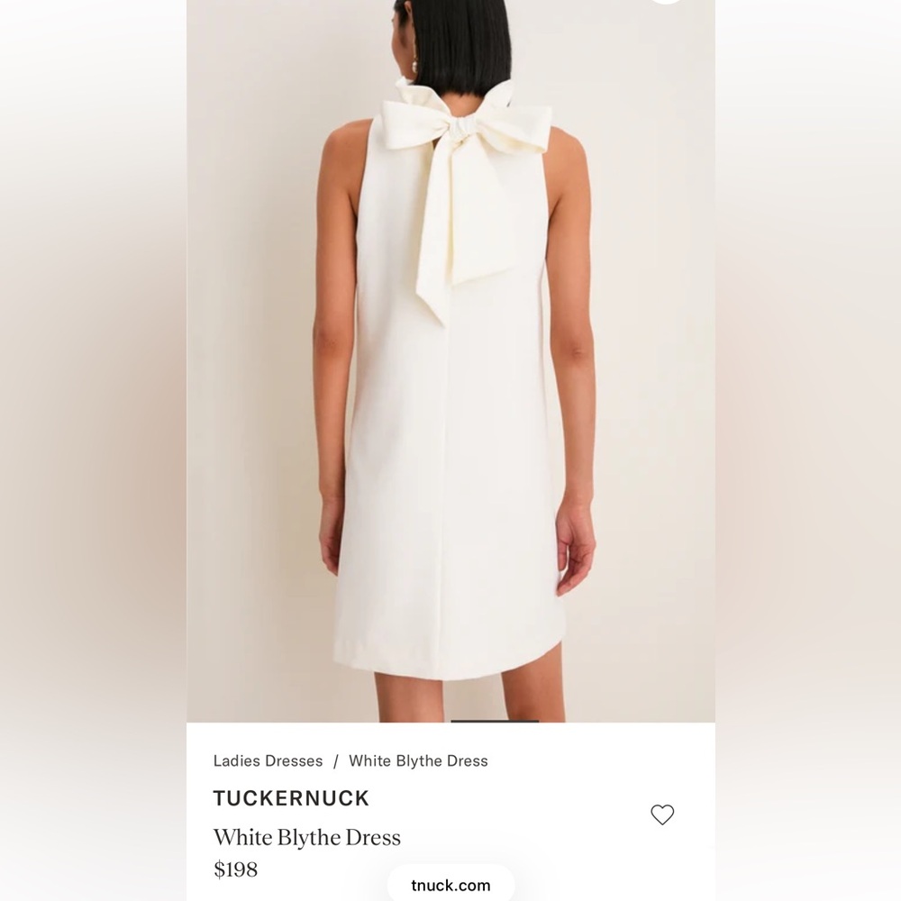 Tuckernuck Cream Bow-Back Shift Dress